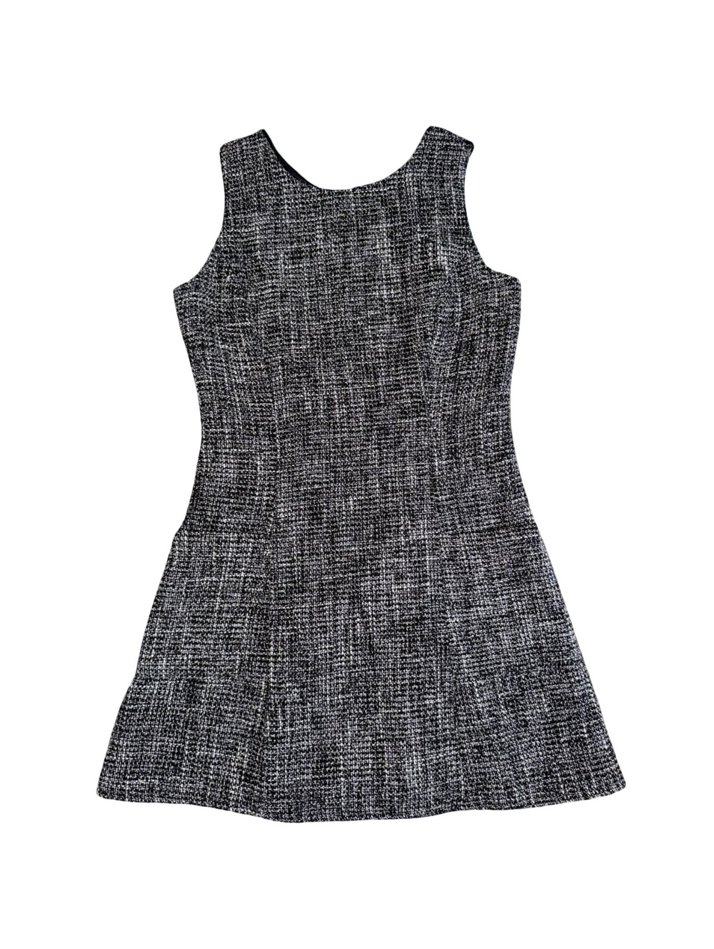Vintage Monteau Women’s Dress Size S/M Black White Tweed Sleeveless A-Line